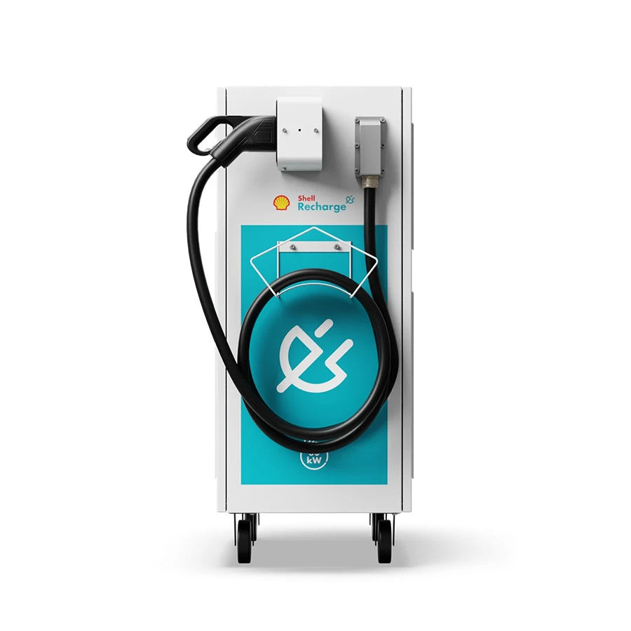 FLEX80 MOBILE system with main charging unit and separate compact mobile component, both with wheels and charging cables