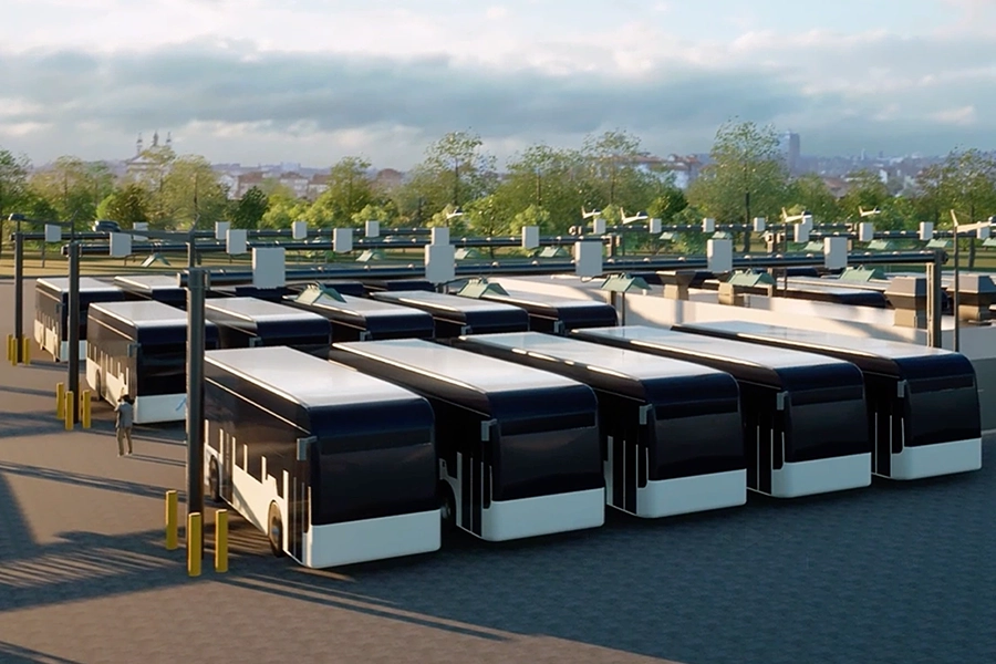 sbrs-related-topic-project-berlin Shell Recharge-Ladestation für Lkw vor einem Logistiklager – zeigt die SBRS-Ladelösungen für die Elektrifizierung des Schwerlastverkehrs.