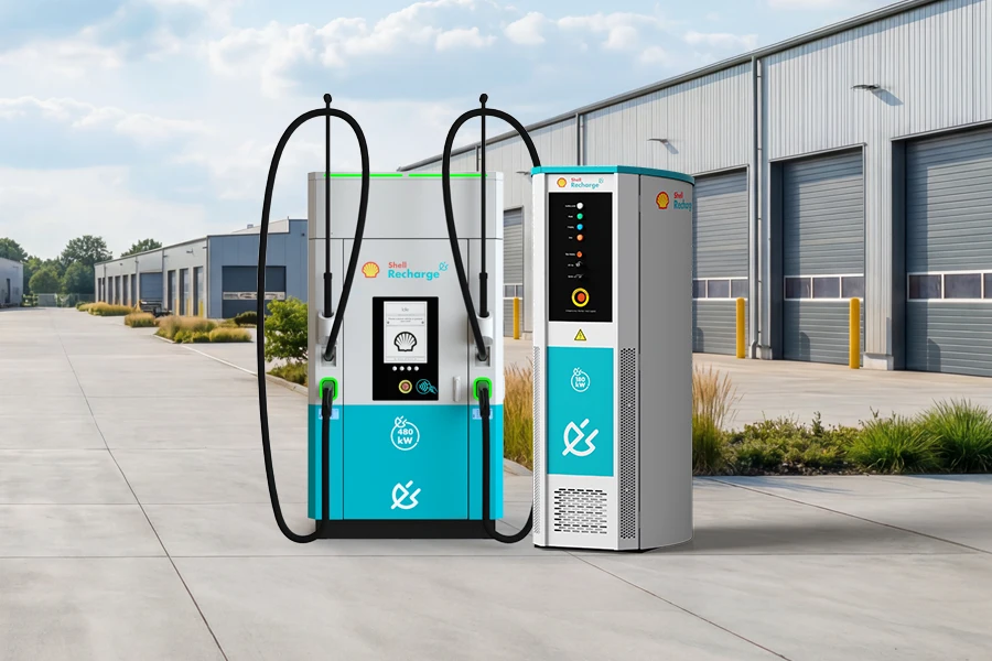 Modular DC charging system with dispenser at a terminal site